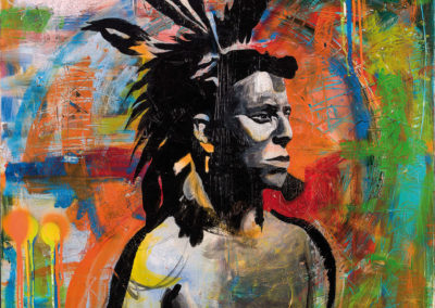 Portrait d'indien de la tribue des Siksikasd ou Blackfoot pied-noir