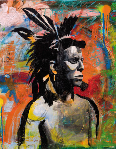 Portrait d'indien de la tribue des Siksikasd ou Blackfoot pied-noir