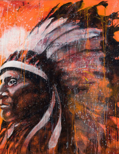 Visage d'indien peint par Didier Chastan