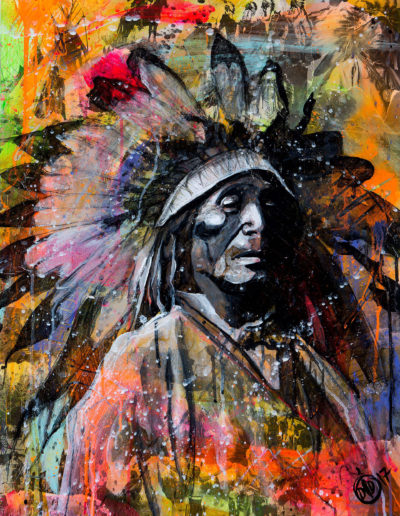 Peinture représentant le portrait de Red Arrow Wanduta