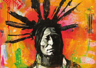 Peinture du portrait du chef indien Yantoni Sioux Natkota