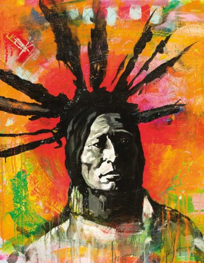 Peinture du portrait du chef indien Yantoni Sioux Natkota