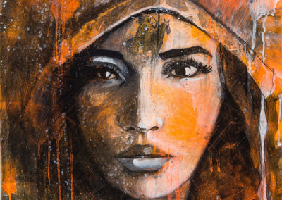 Visage de femme indienne en peinture