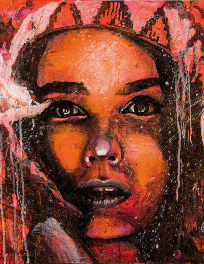 Visage d'indienne peint par Didier Chastan