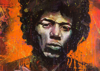 le portrait de Jimi Hendrix par le peintre Grenoblois Didier Chastan