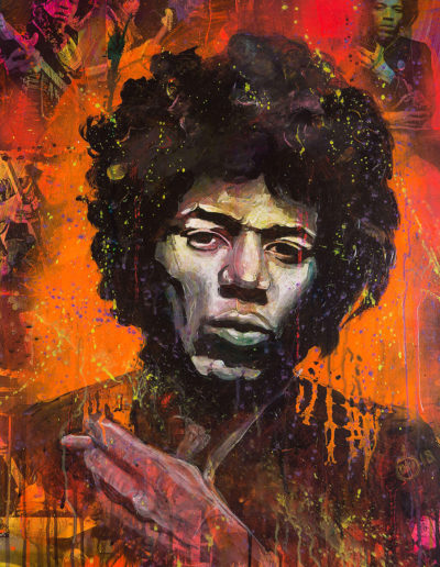 le portrait de Jimi Hendrix par le peintre Grenoblois Didier Chastan