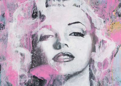 Le visage de Maryline Monroe peint par l'artiste peintre Didier Chastan