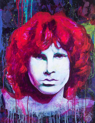 Le visage de Jim Morison peint par l'artiste peintre Didier Chastan
