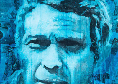Le thème "Légende" le peintre Didier Chastan peint le visage de Steve MCQueen