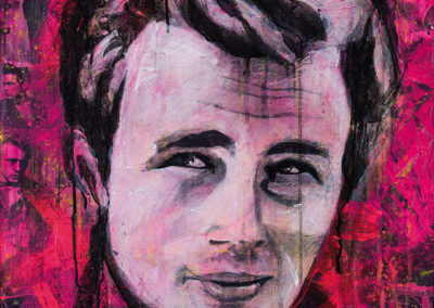 Le visage de James Dean peint par le peintre Didier Chastan