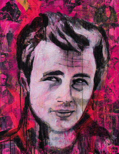 Le visage de James Dean peint par le peintre Didier Chastan