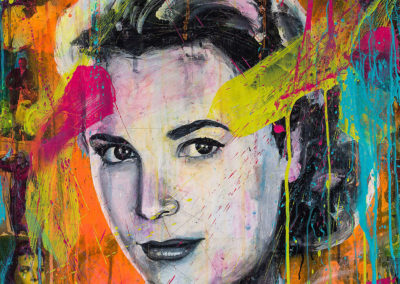 Le visage de Grace Kelly peint par le peintre Grenoblois Didier Chastan