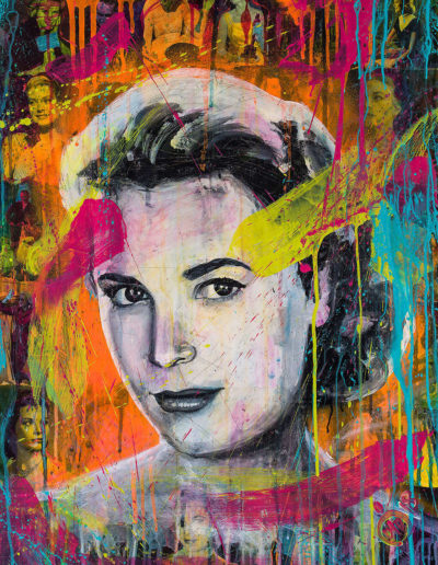 Le visage de Grace Kelly peint par le peintre Grenoblois Didier Chastan
