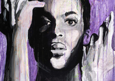 Peinture de l'artiste Didier Chastan représentant Prince