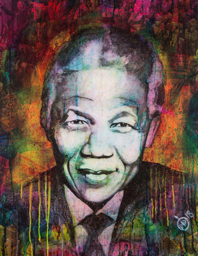 Portrait de Nelson Mandela peint par Didier Chastan