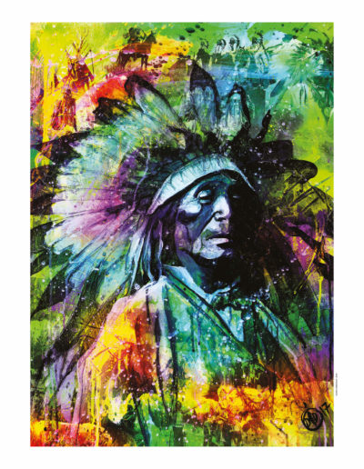 Art Digital, indien , Red Arrow Wanduta ( Lakota Sioux )