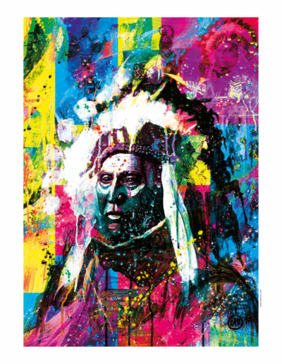 Digital Art de Didier Chastan représentant le chef indien Conquerig Bear - Brule Lakuta Chief