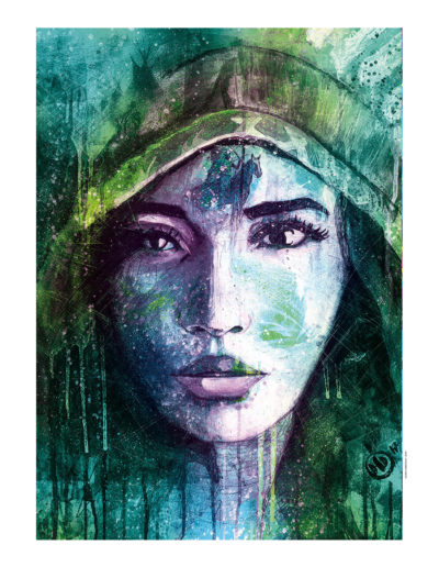 Art numérique d'un portrait de femme indienne