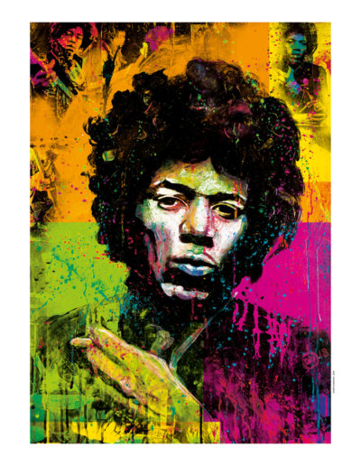 le portrait de Jimi Hendrix en art numérique