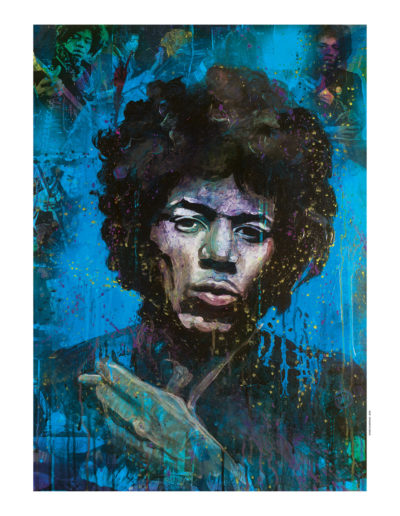 Art numérique sur plexiglas de Jimi Hendrix