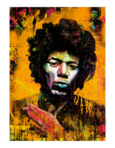 le portrait de Jimi Hendrix en digital Art