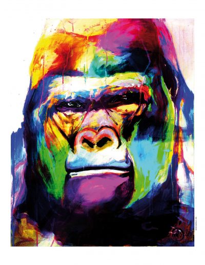 portrait coloré d'un singe en art-digital