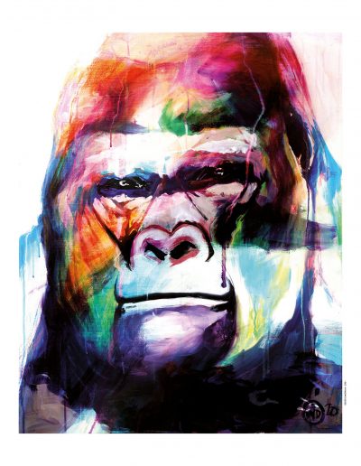 regard d'un singe en art digital