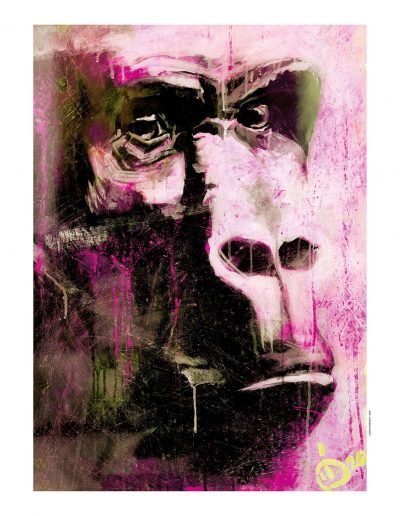 Une expression artistique sur les yeux d'un singe
