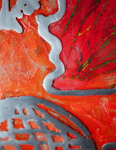 2tain coulé pour réaliser une oeuvre artistique