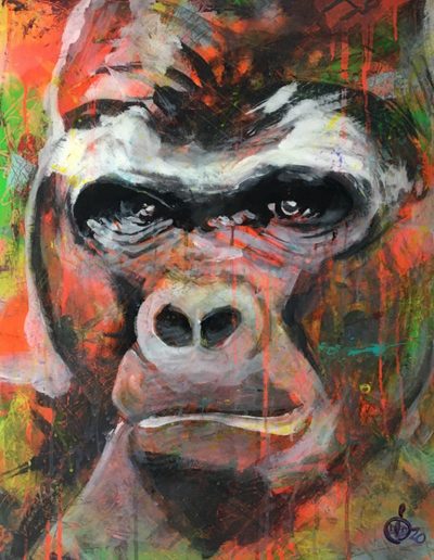 Did-Didier Chastanest un artiste qui peint des portraits de singes