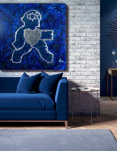 peinture bleu à l'étain